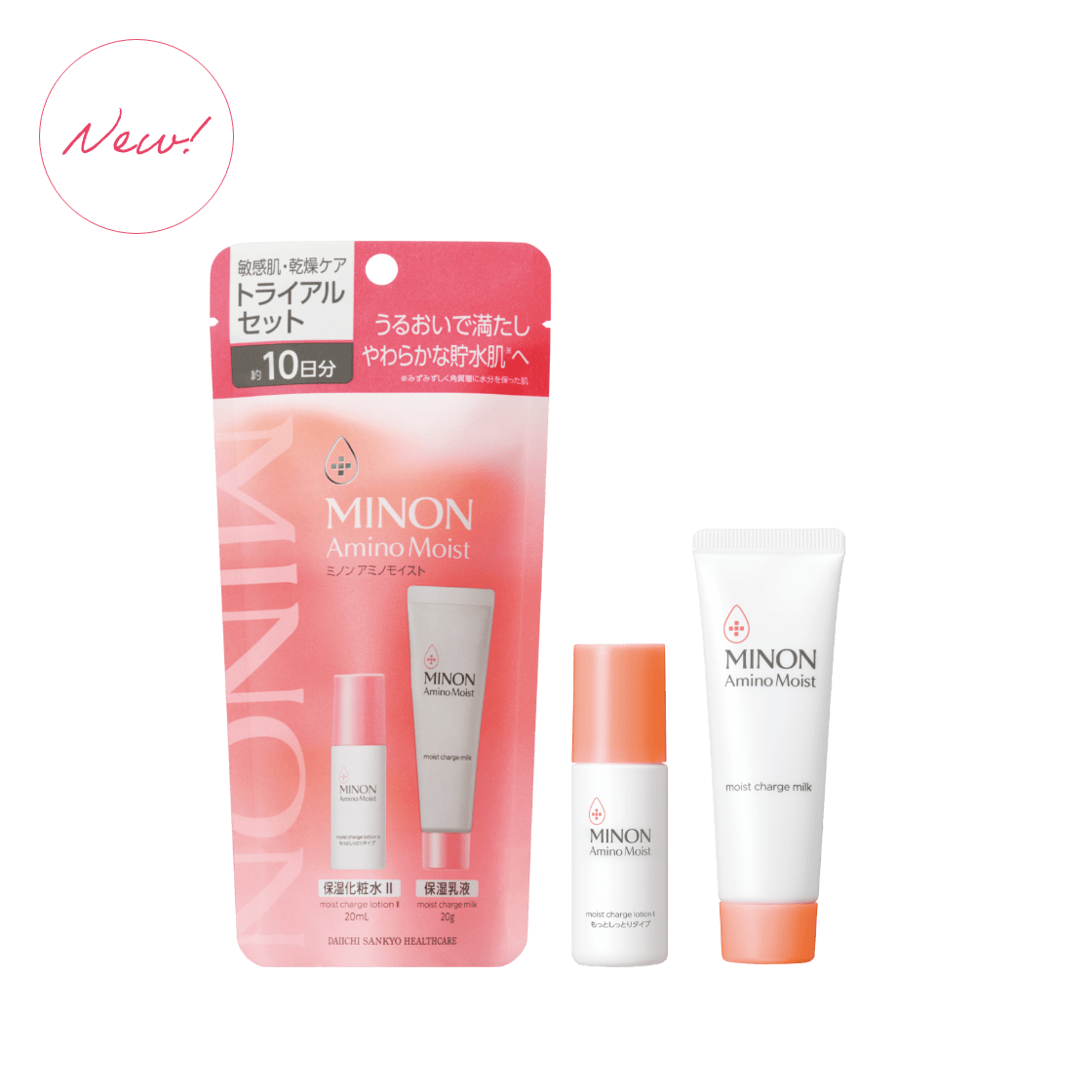MINON 敏感肌保濕體驗裝 Amino Moist Trial Set 化妝水II 20mL＋乳液 20g（約 10 日分）