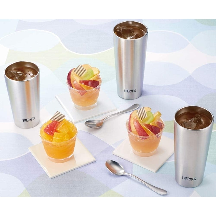 Thermos 膳魔師 平底杯 300mL / 400mL 一套兩個 銀色