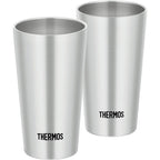 Thermos 膳魔師 平底杯 300mL / 400mL 一套兩個 銀色