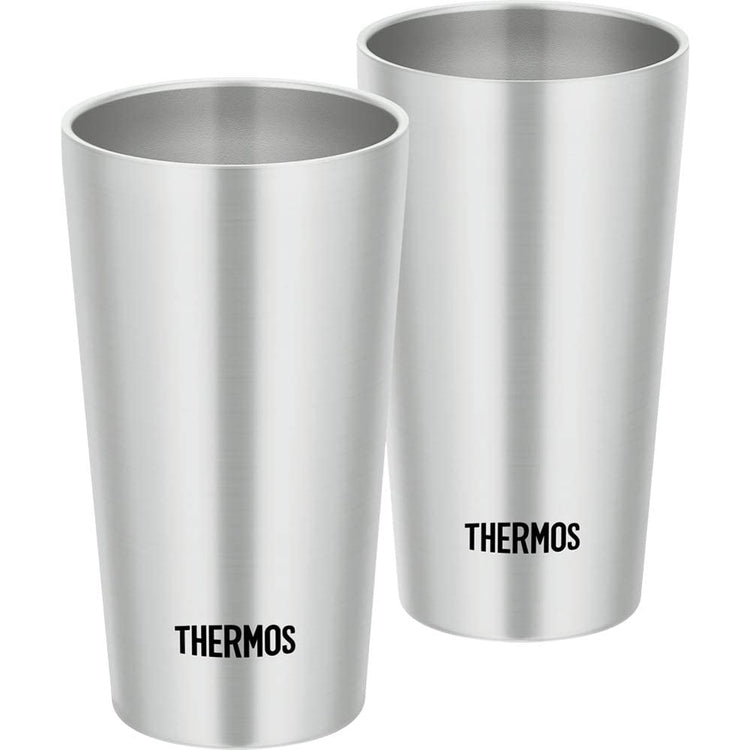 Thermos 膳魔師 平底杯 300mL / 400mL 一套兩個 銀色