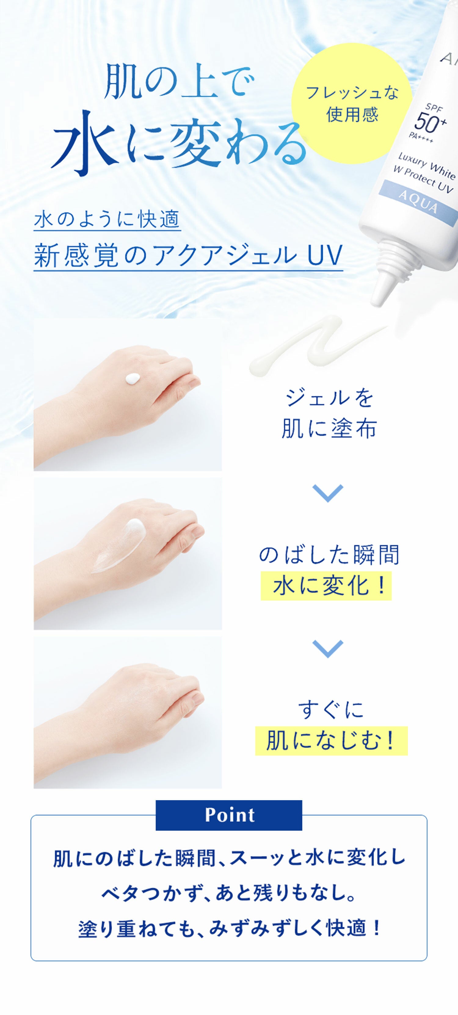 AMPLEUR Luxury White W Protect UV AQUA *水潤版* 防曬 SPF50+ PA++++ 30g