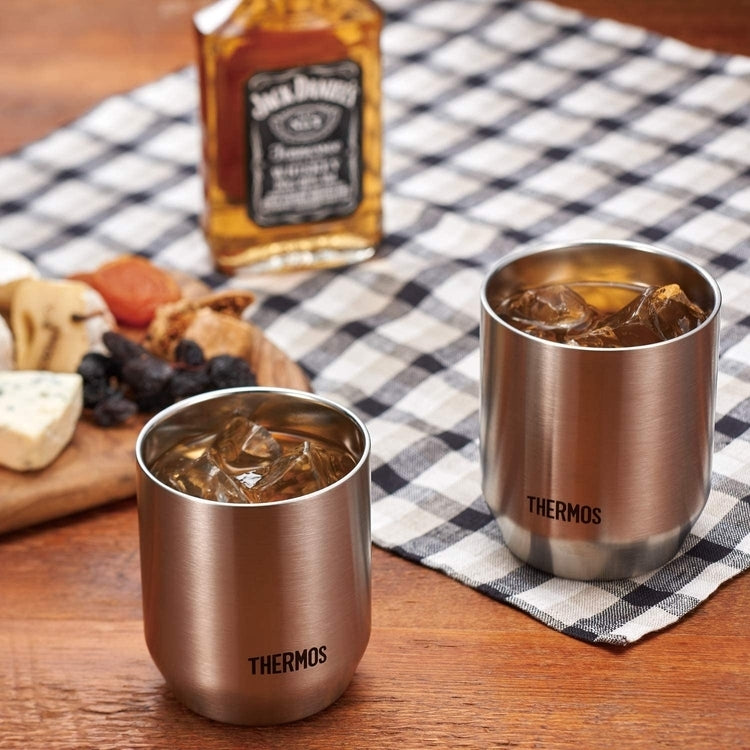 Thermos 膳魔師 真空平底杯 280mL 一套兩個 銀色
