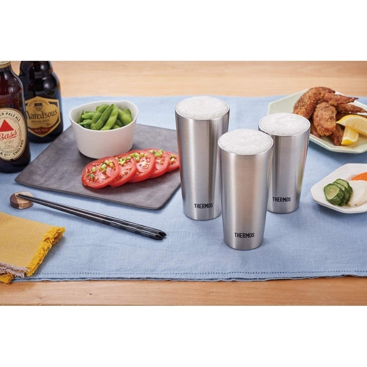 Thermos 膳魔師 平底杯 300mL / 400mL 一套兩個 銀色
